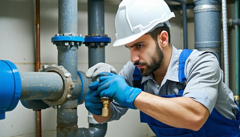 Professional plumber fixing pipes in Dubai